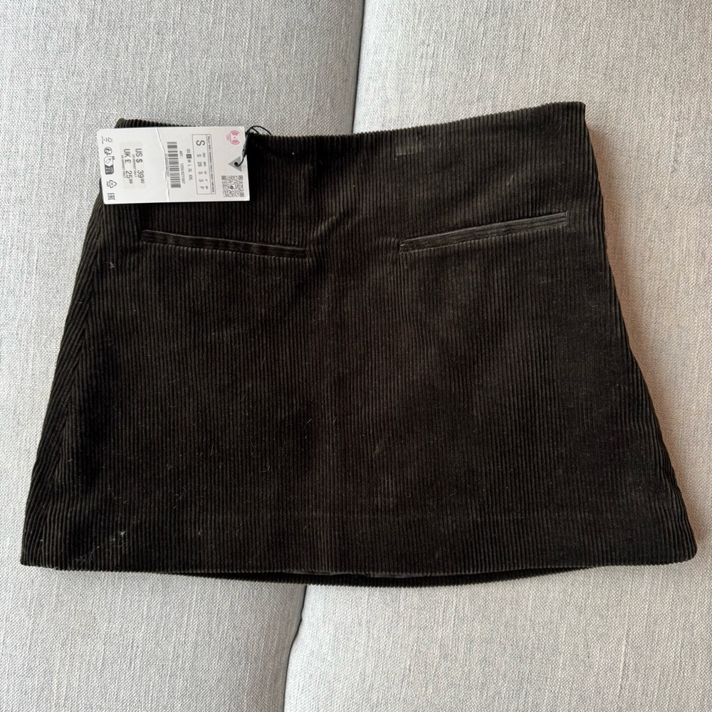 Zara Dark Corduroy Skirt